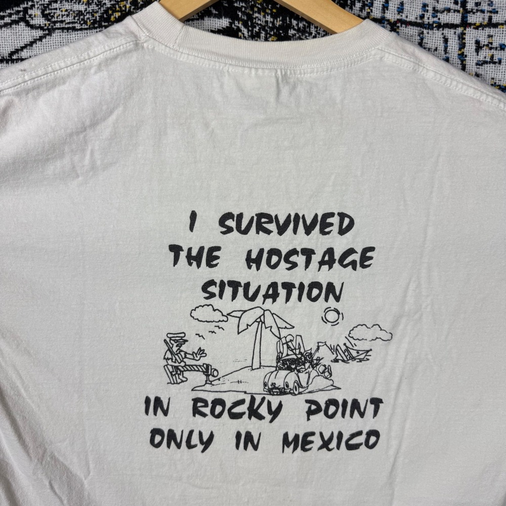 Vintage Alstyle Rocky Point Mexico Hostage Situation Graphic T-Shirt White XL